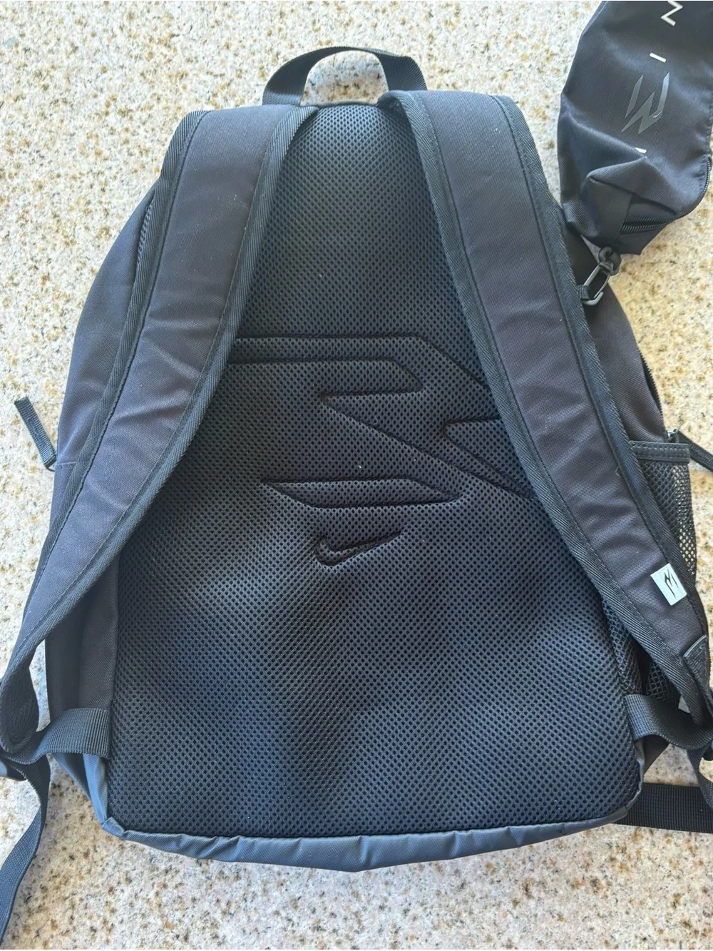 Nike Black and Gray Men's Backpack with Reflective Swoosh
